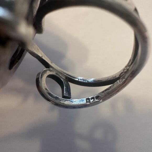 Artisan Dragonfly Ring Purple Stone 925 Marked Silver Unique Bohemian Size 6 1/4 - Picture 8 of 15